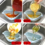 Kitchen shelf cleaning cloth sink drain rack hanging basket triangle storage triangular plastic vegetable sink basket strainer