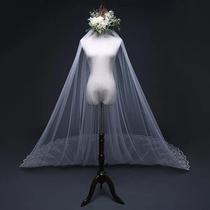 L4133A Fashionable long Tulle Wedding Bridal Veil