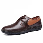 Lace-up Leather Shoes Matching Color Mens Casual Shoes Driving Shoes