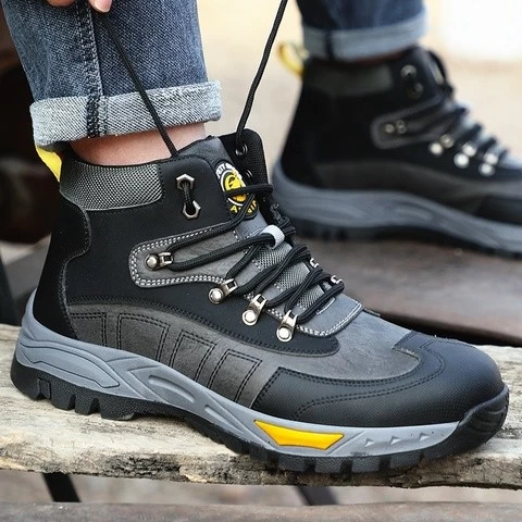 LANGTAN Brand high quality safety shoes outdoor work safety protection wear-resistant anti-smashing steel toe safety shoes