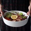 Large Creative Binaural Fruit Salad Bowl Household Tableware Ceramic Soup Bowl