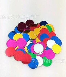 Large Round Sequins 15mm PVC Sequin Flat Round Art design Acessorios With Side Hole Dancing Dress Accessory