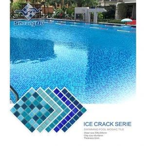 Large Stock 23mm 48mm 73mm  100mm Porcelain Mosaic Swimming Pool Tiles for Hotel Pool Villa Pool Spa & Fountain Tiling