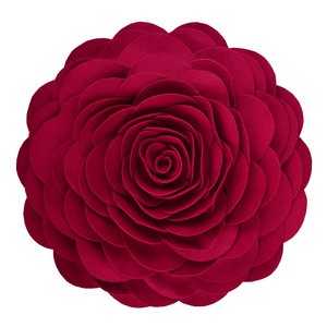 Latest design 3D flower cotton fabric round shape pillow
