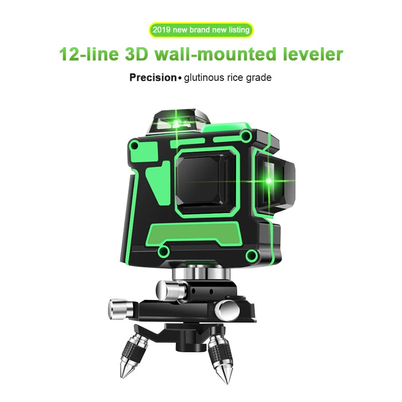 Level Green 12-Line Laser Level Fully Automatic Leveling 3D Wall Sticker Infrared High-precision Wall Mount