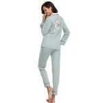 Long Sleeve New Fashion Womens Pajamas Suit Sleepwear