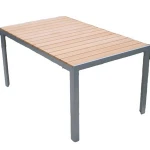 Luxury 6 seater dining table set plastic wood outdoor furniture dinning table and 6 chairs set dinner table set