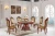 Import luxury dining room furniture marble top wood carving round dining table set from China