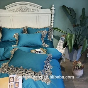 Luxury jacquard cotton stain Bedding Set 4Pieces King Queen Size bedroom Duvet Quilt Cover Set Bedspread set Pillowcase