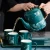 Import Luxury Water ripple pattern teapot set porcelain glossy green ceramic tea pot with cups set from China