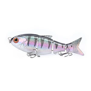 LVDE Attractive 11.5cm 27g Holographic Painting Jointed Baby Bull Shad Fish Lures, Jointed Sea Bass Fishing Lures