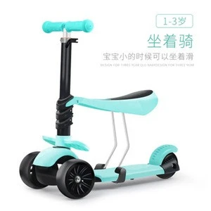 Made in china kids 3 wheel scooter/4 in 1 function kick scooter kids scooter with seat /2016 new style kids foot scooter