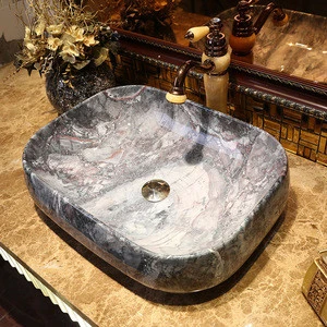 marble countertop art Chinese antique table rectangular bathroom ceramic wash basin