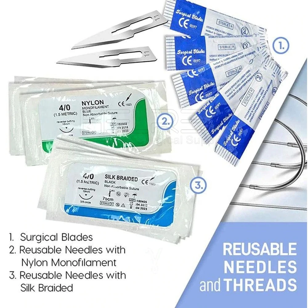 Medical student training kit Suture practice kit/Suture Training Kit/ 3layer training pad with mesh By Helrex