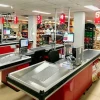 metal cash counter wraps / supermarket checkout counter/retail furniture