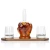 Import Middle Finger Wooden Base Crystal Whiskey Glass Decanter Gift Set from China