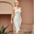 Import Miingstyle Vestidos Casual Trendy Night Party Bodycon Bandage Wear Nightclub Asymmetric White Club Dress from China
