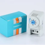 Mini thermostat  KTS011 blue normall open cooling thermostat din rail type  mechanic adjust bimetal thermostat