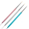 Miyaup new style 3 colors 5/7/9mm metal handle drawing brush pen write tool painting pen beauty nail brushes set