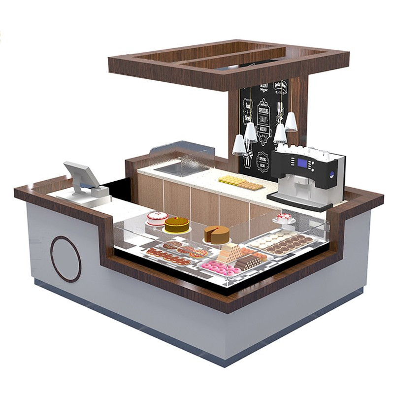 Buy Modern Coffee Shop Counter Food Kiosk For Shopping Mall Customized