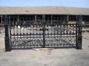 Modern home villa use cast iron/wrought iron 4x4 fence posts metal fence NTIF-022S