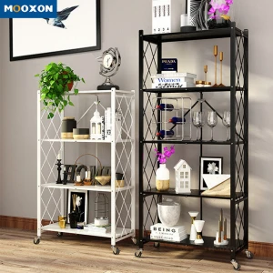 Modern Kitchen Furniture Foldable Metal  3-layer Microwave Oven Rack