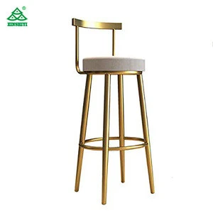 Modern Leather Bar Stool Seat High Chair with Metal Base Legs