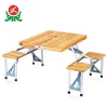 Modern portable travel outdoor camping wooden briefcase folding tables foldable picnic wood table and chair set