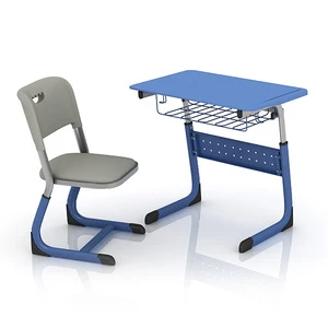 Modern school furniture best price high quality single MDF student desk and chair set