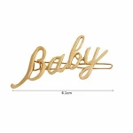 MST brand luxurious creative hand gold letters alloy hairgrips