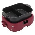 Multi Functional Smokless Electrical Hot Pot 1400W Skillets Electric Frying Pan Electric Wok