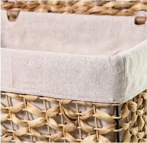 Multi-purpose 2 sets of seagrass laundry basket with lid