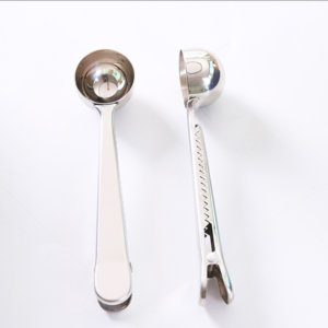 Multifunction Stainless Steel Tea Measuring Spoon Wholesale Sugar Coffee Spoon with Sealing Clip