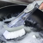 Multifunctional Long Handle Dispenser Cleaner Tool with Dish Soap Washing Brush Set
