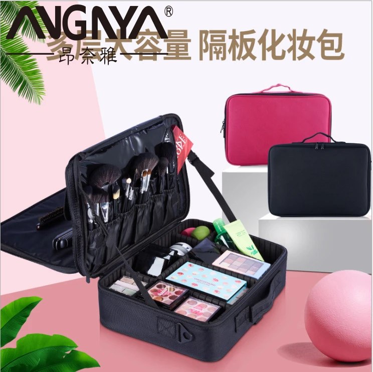 Multifunctional professional clapboard cosmetic bag  nail tattoo large capacity custom large portable storage cosmetic case