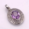 Natural Amethyst Gemstone Pendant 925 Sterling silver womens jewelry supplier
