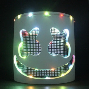 New Hot Product Masquerade Marshmallow Led Mask Music DJ Marshmello RGB Light Up Led Party Mask