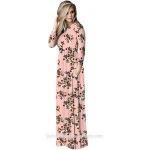New Modest Women Clothing Floral Print Pocket Abaya Muslim Dresses in Dubai Long Sleeve Loose Swing Long Maxi Islamic Clothing