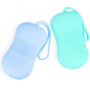 New Soft Back Body Silicone Bath Body Brush, Bath Relax Cleaning Shower Scrubber