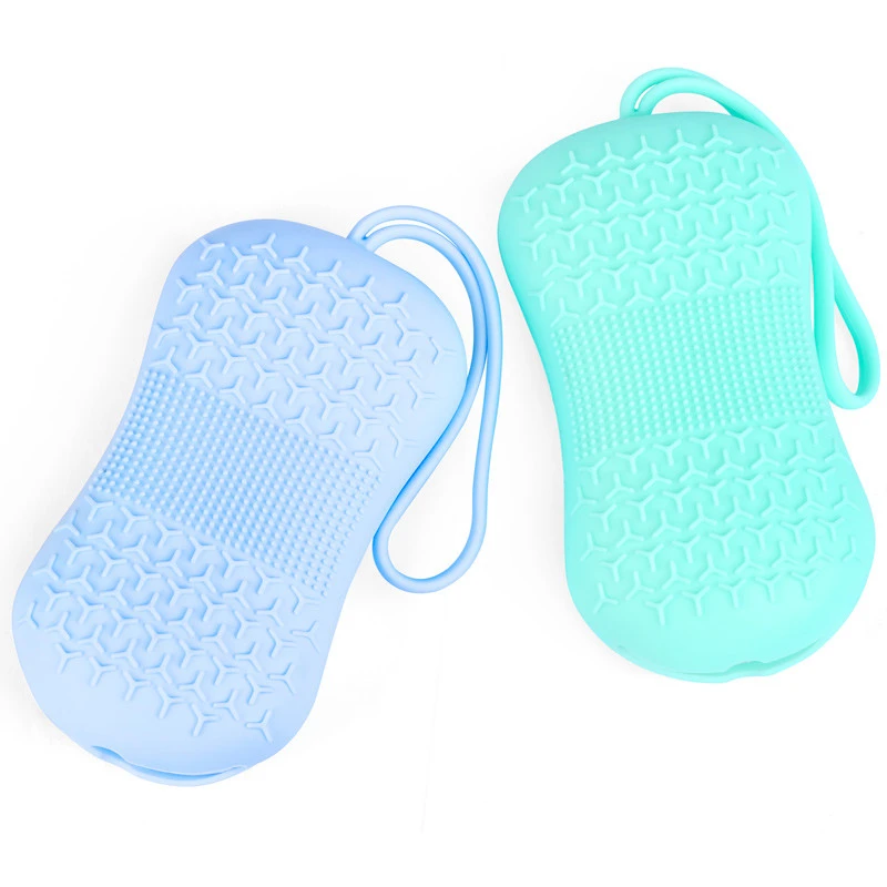 New Soft Back Body Silicone Bath Body Brush, Bath Relax Cleaning Shower Scrubber