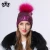 Import New Women Fashion Beanie Autumn Winter Caps Female Knit Hat Removable Real Raccoon Fur Ball Gilding Sparkling Pompom Winter Hats from China
