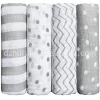 Newborn Swaddle Blanket Soft bamboo/ Muslin cotton Baby 47&quot;x47&quot; Gray aden and anais 3 swaddle blanket boys