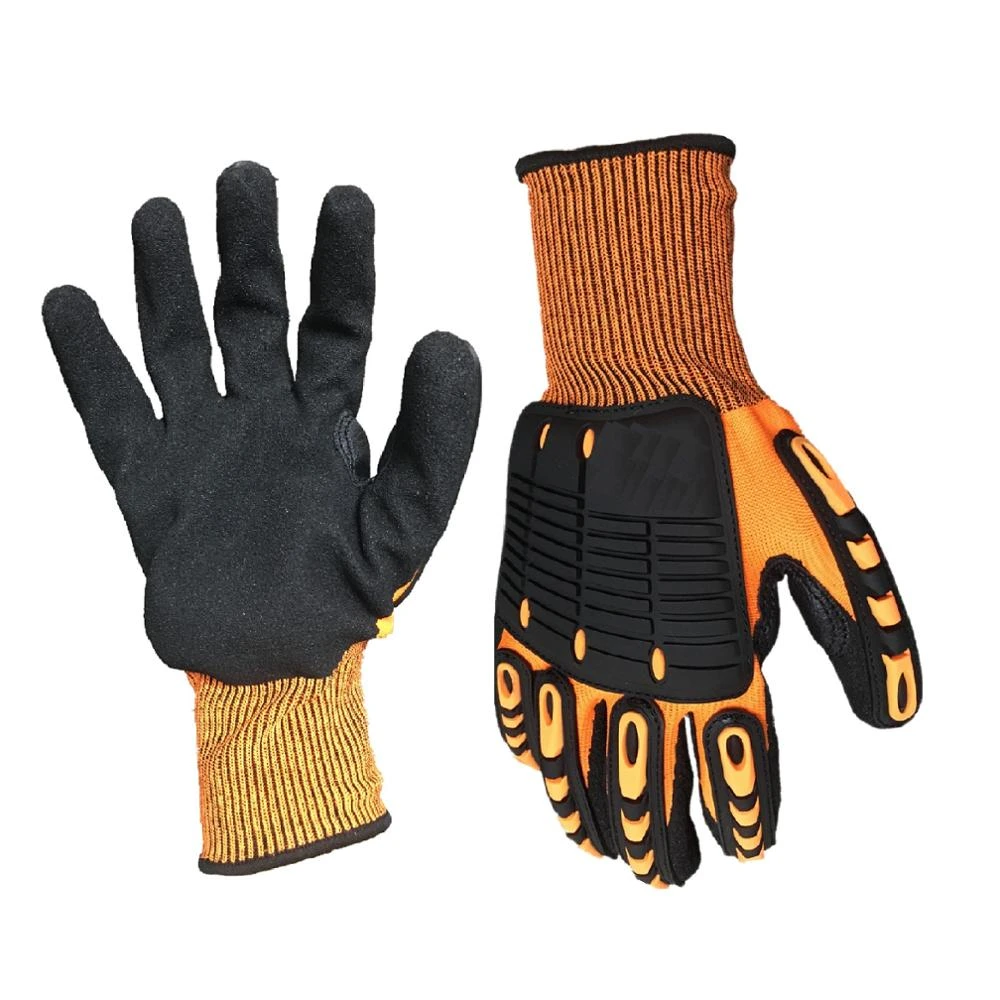Nitrile coating Shock Proof TPR impact Safety Gloves