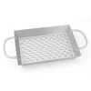 Non-stick Coating Rectangle Grill Pan Topper Barbecue Vegetable Basket Grilling Roasting Topper
