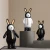 Import Nordic creative rabbit small ornaments resin crafts luxury living room TV cabinet desktop animal decoration from China