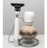 Novelty personal face care shaving kit black mens razor and boar bristle brush