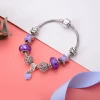 NUORO Simple Hollow 8 Eight Shape Ball Butterfly Glass Beads Girls Lovely Jewelry Purple Cartoon Apple Pendant Bangle Bracelet