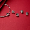 OB Jewelry Funny Bubble Letter Alphabet Metal Beads For Original Silver 925 Bracelet Heart Pattern Charms DIY Magic Bracelet