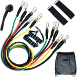 OEM custom 11 pcs resistance band set yoga pilates abs exercise fitness tube workout bands for resistance training