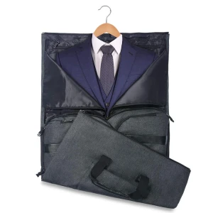 OEM custom luxury large suit travel organizer with shoe pouch garment duffel bag